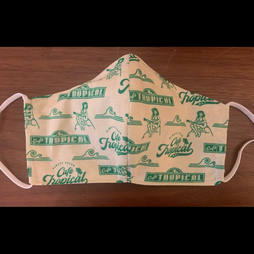 Fitted Schitts creek Cafe Tropical mask